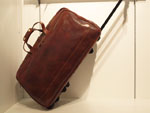 Leather travel trolley large
